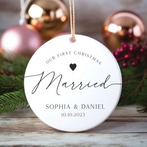 First Christmas Married Ornament, Wedding Gift for Christmas