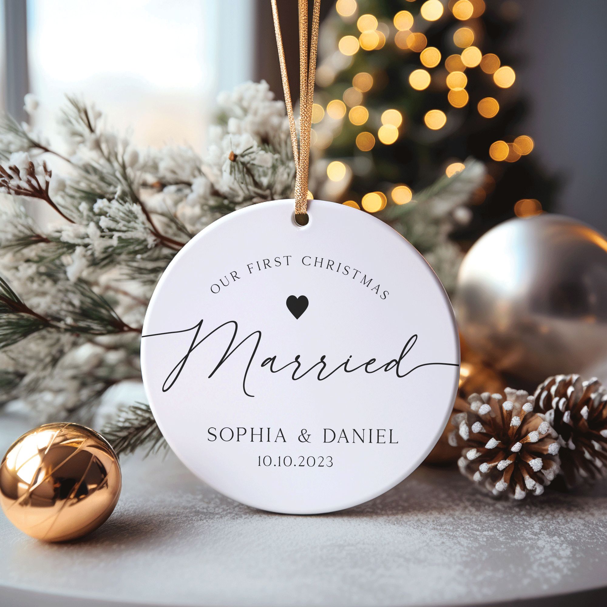 15---Our-First-Christmas-Married_0002_Vector-Smart-Object63-copy-4 First Christmas Married Ornament, Wedding Gift for Christmas