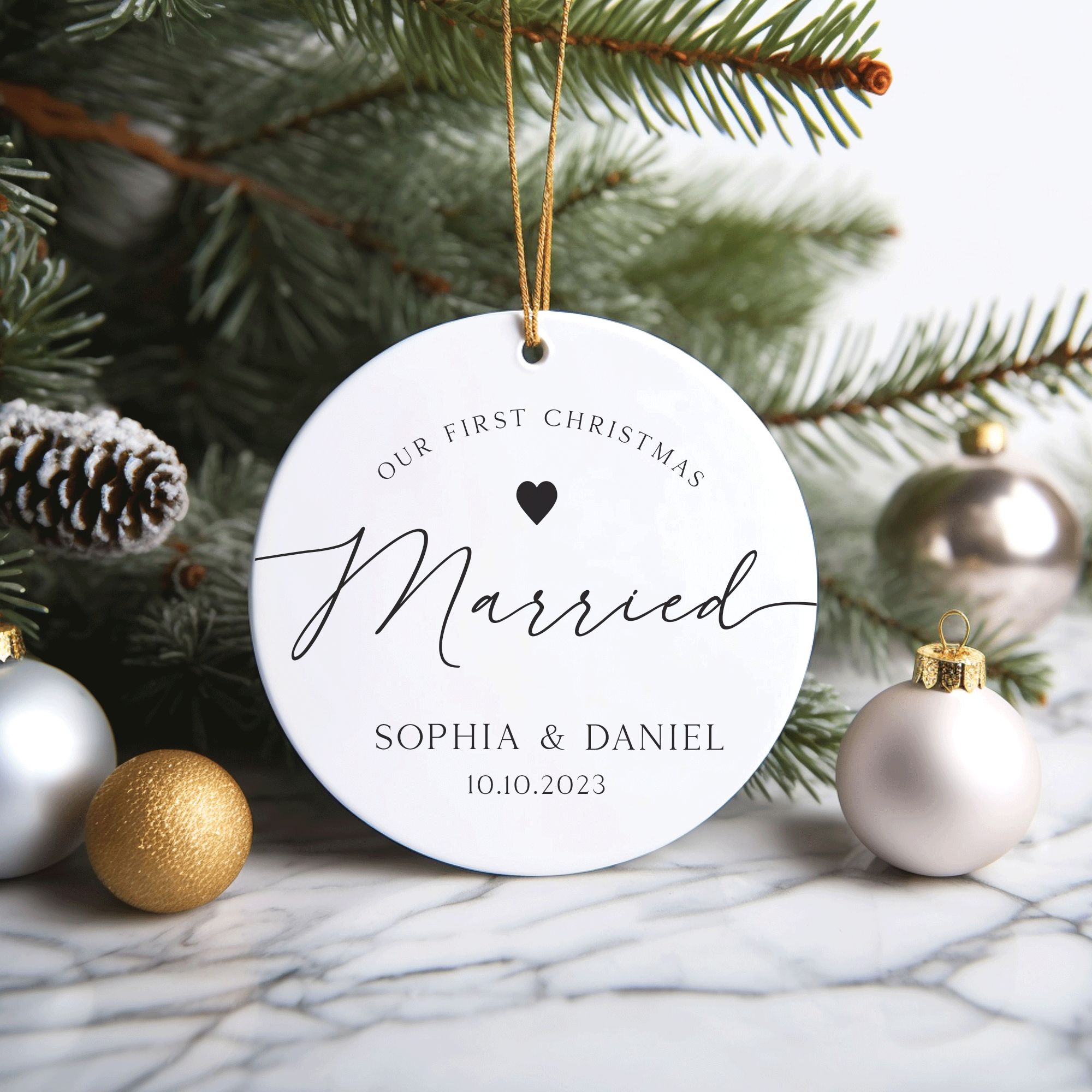 15---Our-First-Christmas-Married_0003_Vector-Smart-Object63-copy-3 First Christmas Married Ornament, Wedding Gift for Christmas