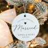 First Christmas Married Ornament, Wedding Gift for Christmas