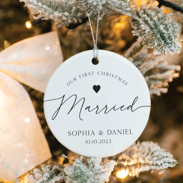 First Christmas Married Ornament, Wedding Gift for Christmas