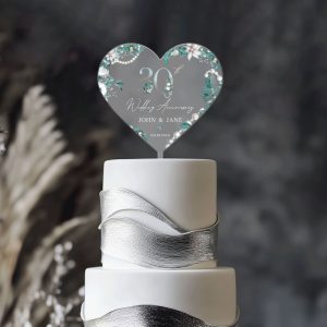 30th Anniversary Cake Topper, Pearl Wedding Anniversary