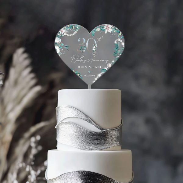 30th Anniversary Cake Topper, Pearl Wedding Anniversary