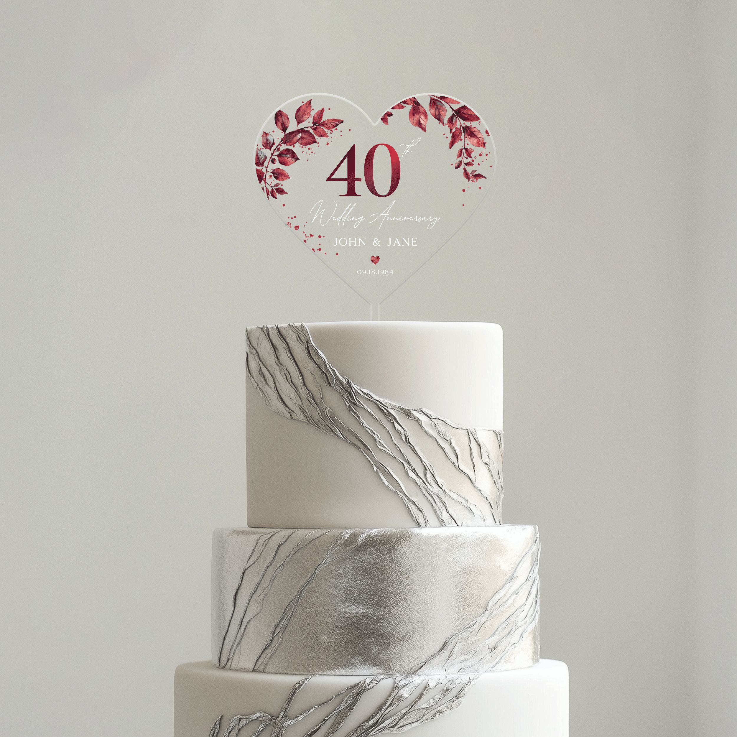 40th-Anniversary-Cake-Topper_0000_Group-6-copy 40th Anniversary Cake Topper, Ruby Wedding Anniversary