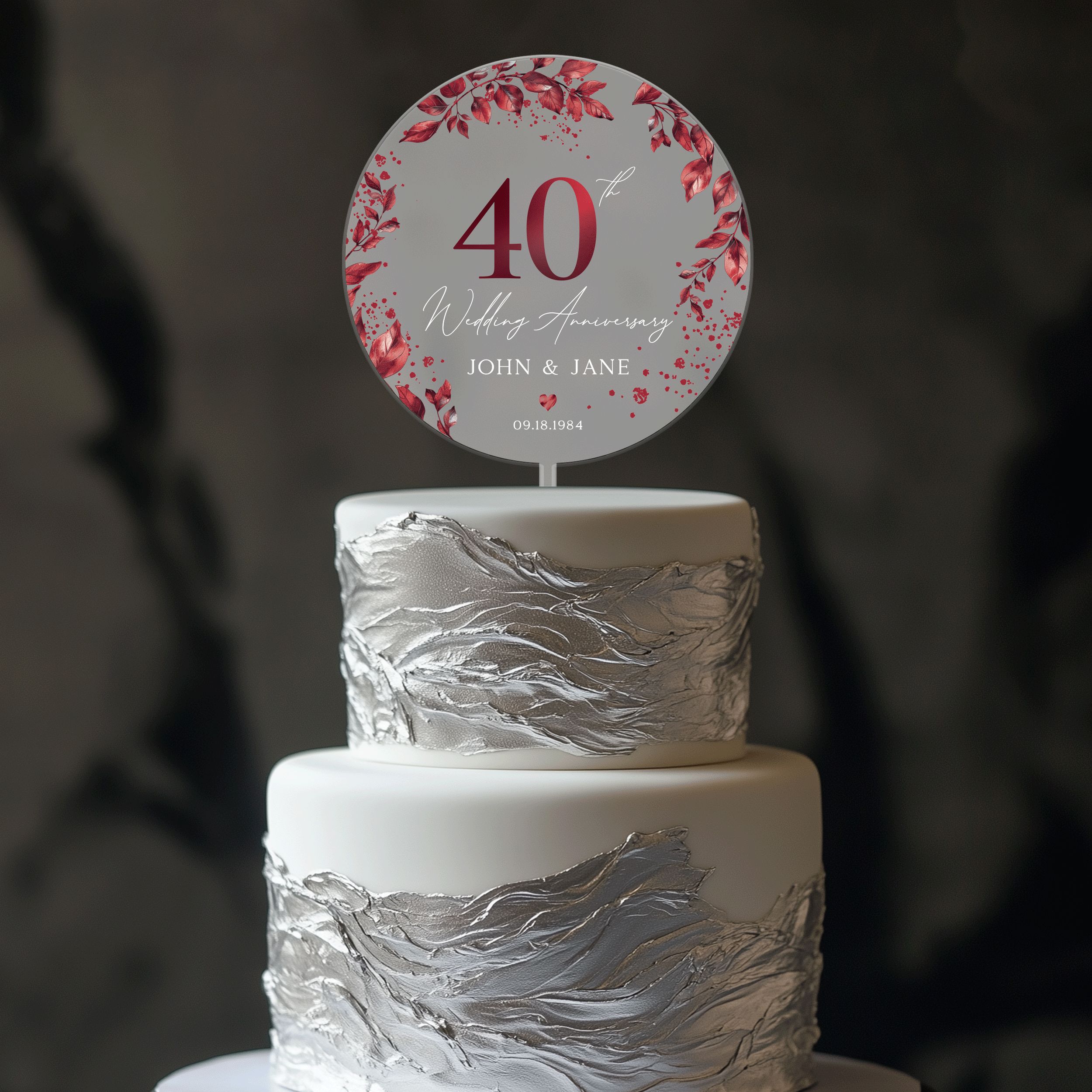 40th-Anniversary-Cake-Topper_0001_Group-3-copy 40th Anniversary Cake Topper, Ruby Wedding Anniversary