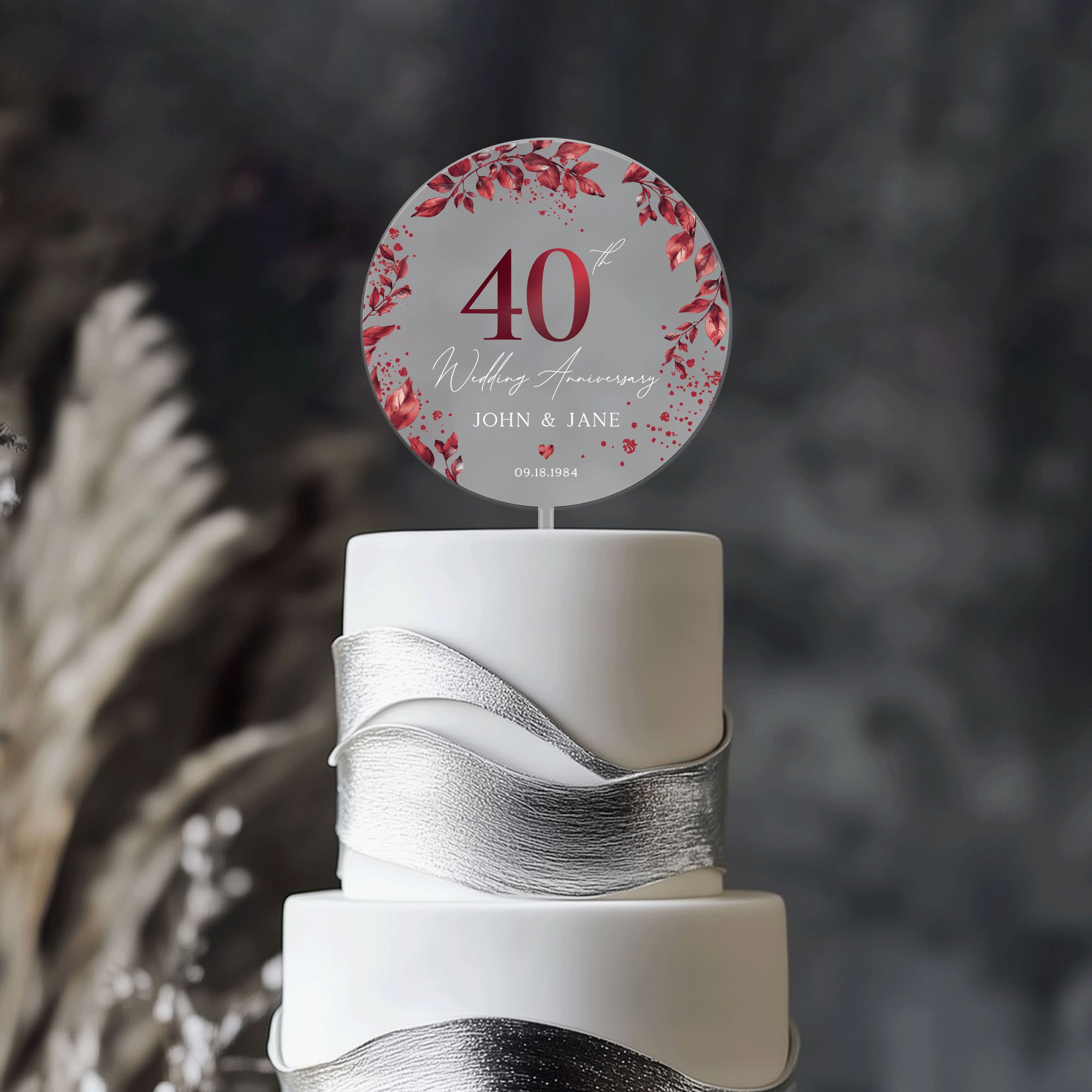 40th-Anniversary-Cake-Topper_0002_Group-2-copy-2 40th Anniversary Cake Topper, Ruby Wedding Anniversary