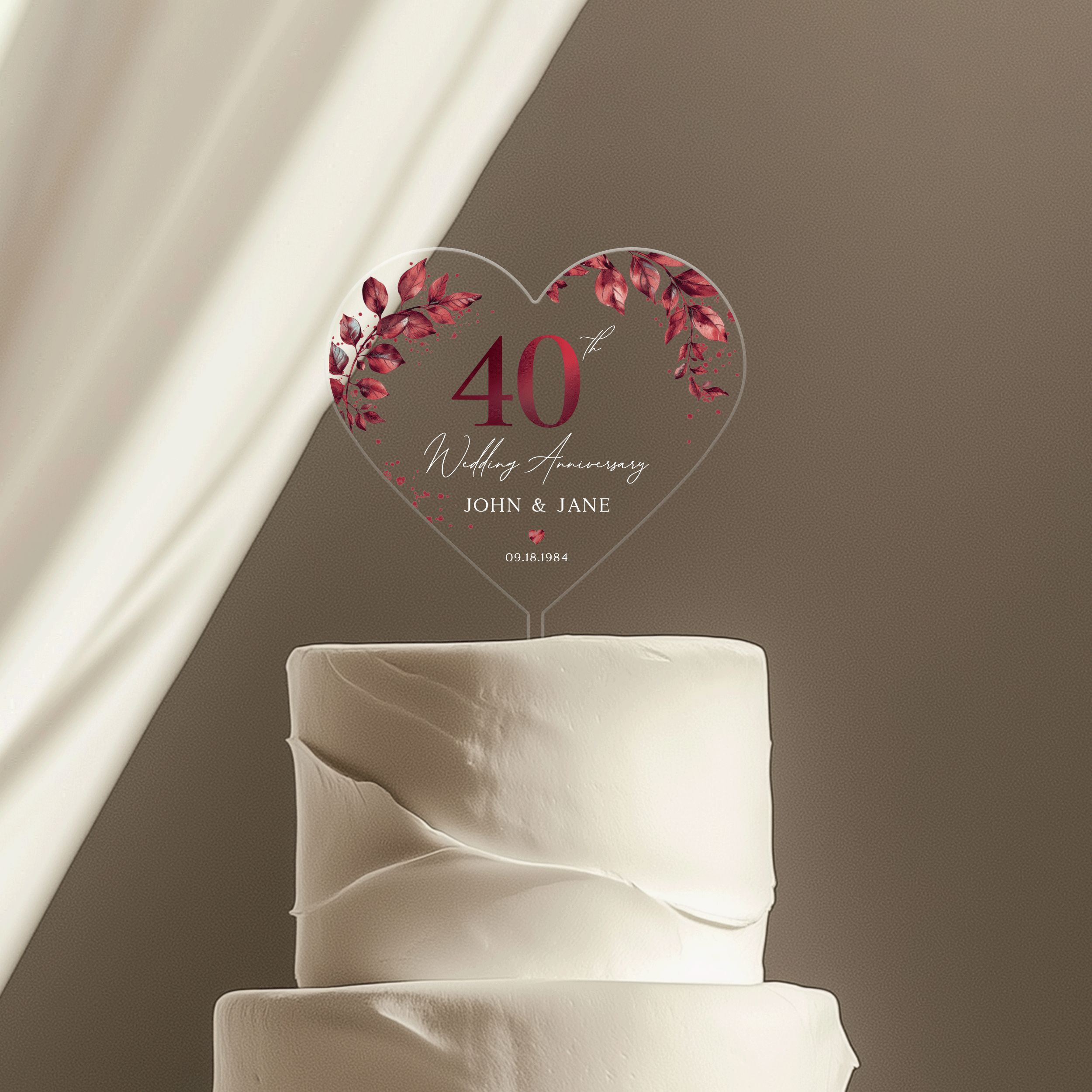 40th-Anniversary-Cake-Topper_0003_Group-7-copy 40th Anniversary Cake Topper, Ruby Wedding Anniversary