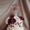 40th Anniversary Cake Topper, Ruby Wedding Anniversary
