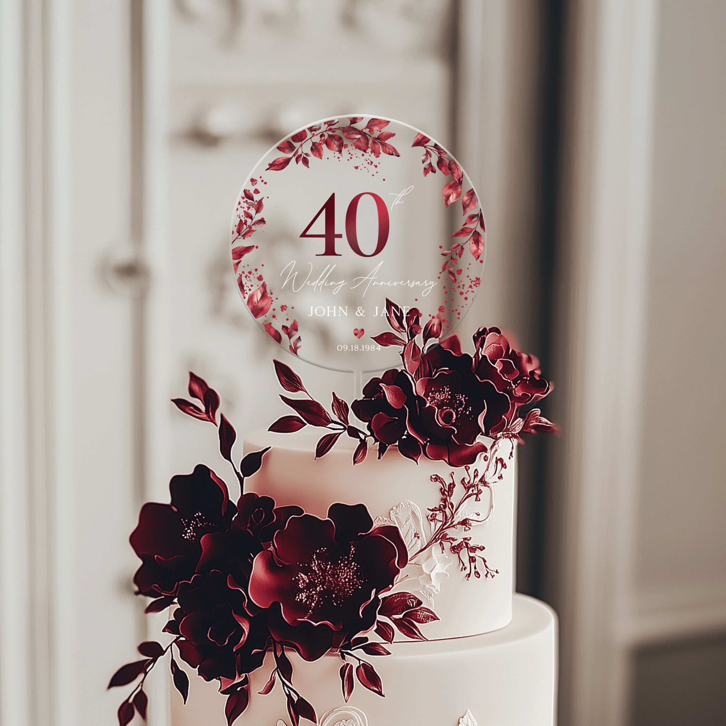 40th-Anniversary-Cake-Topper_0006_Group-9 40th Anniversary Cake Topper, Ruby Wedding Anniversary