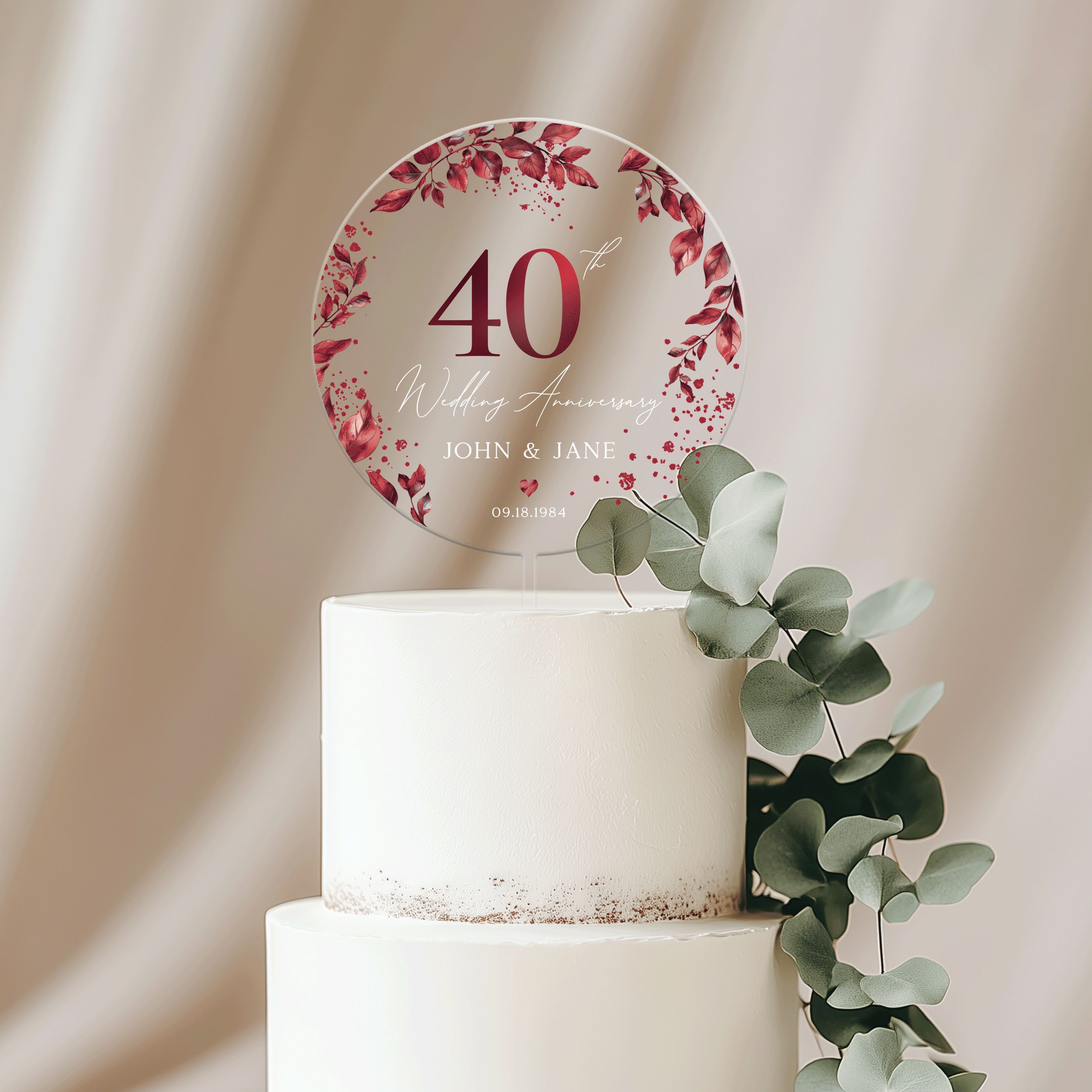 40th-Anniversary-Cake-Topper_0007_Group-8 40th Anniversary Cake Topper, Ruby Wedding Anniversary