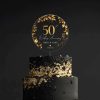 50th Anniversary Cake Topper, Gold Wedding Anniversary