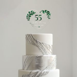55th Anniversary Cake Topper, Emerald Wedding Anniversary