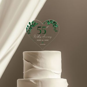 55th Anniversary Cake Topper, Emerald Wedding Anniversary