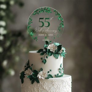 55th Anniversary Cake Topper, Emerald Wedding Anniversary