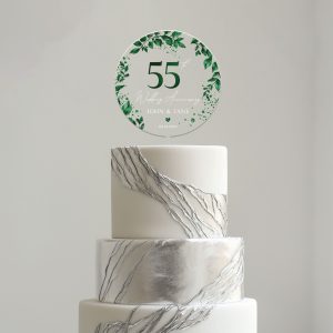 55th Anniversary Cake Topper, Emerald Wedding Anniversary