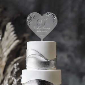 60th Anniversary Cake Topper, Diamond Wedding Anniversary
