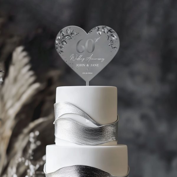 60th Anniversary Cake Topper, Diamond Wedding Anniversary