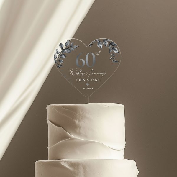 60th Anniversary Cake Topper, Diamond Wedding Anniversary