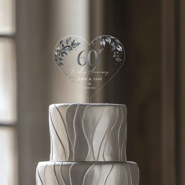 60th Anniversary Cake Topper, Diamond Wedding Anniversary
