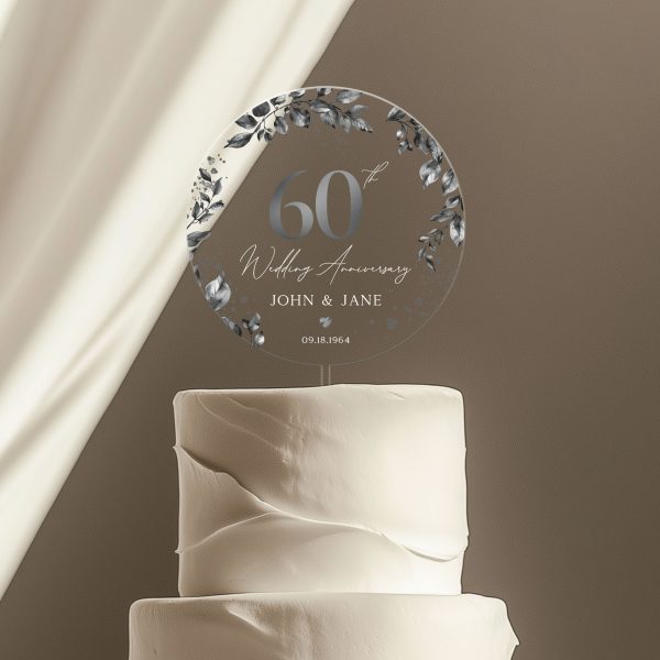 60th Anniversary Cake Topper, Diamond Wedding Anniversary