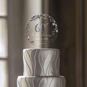 60th Anniversary Cake Topper, Diamond Wedding Anniversary