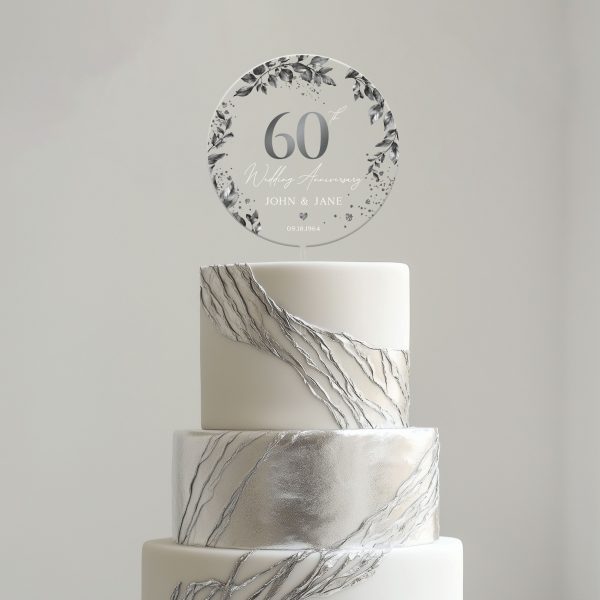 60th Anniversary Cake Topper, Diamond Wedding Anniversary