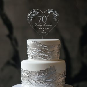 70th Anniversary Cake Topper, Platinum Wedding Anniversary