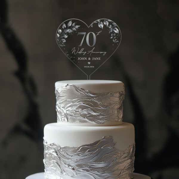 70th Anniversary Cake Topper, Platinum Wedding Anniversary