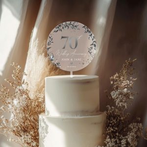70th Anniversary Cake Topper, Platinum Wedding Anniversary