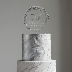 70th Anniversary Cake Topper, Platinum Wedding Anniversary