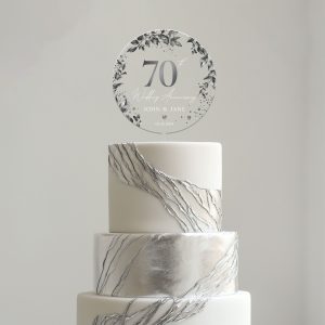 70th Anniversary Cake Topper, Platinum Wedding Anniversary