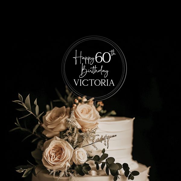 Birthday Acrylic Cake Topper, Happy Birthday Cake Topper