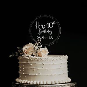 Birthday Acrylic Cake Topper, Happy Birthday Cake Topper