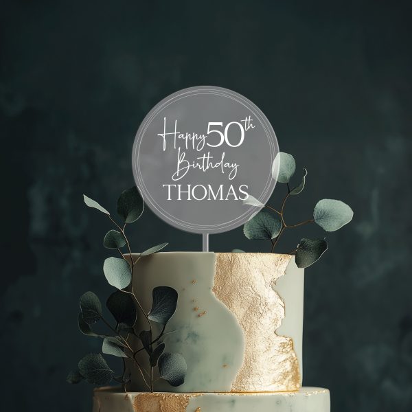 Birthday Acrylic Cake Topper, Happy Birthday Cake Topper