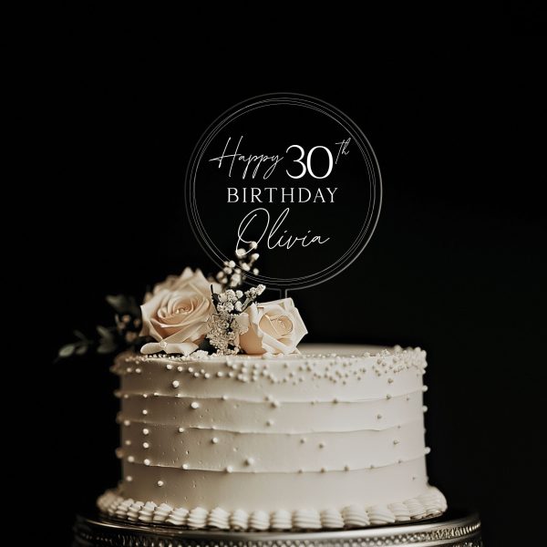 Custom Name Birthday Cake Topper, Birthday Acrylic Cake Topper