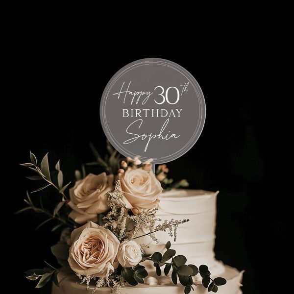 Custom Name Birthday Cake Topper, Birthday Acrylic Cake Topper