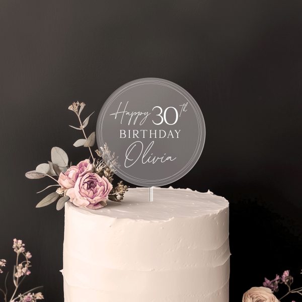 Custom Name Birthday Cake Topper, Birthday Acrylic Cake Topper