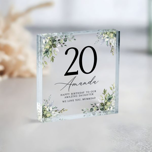Personalized Birthday Gift, Floral Birthday Plaque Gift for Women
