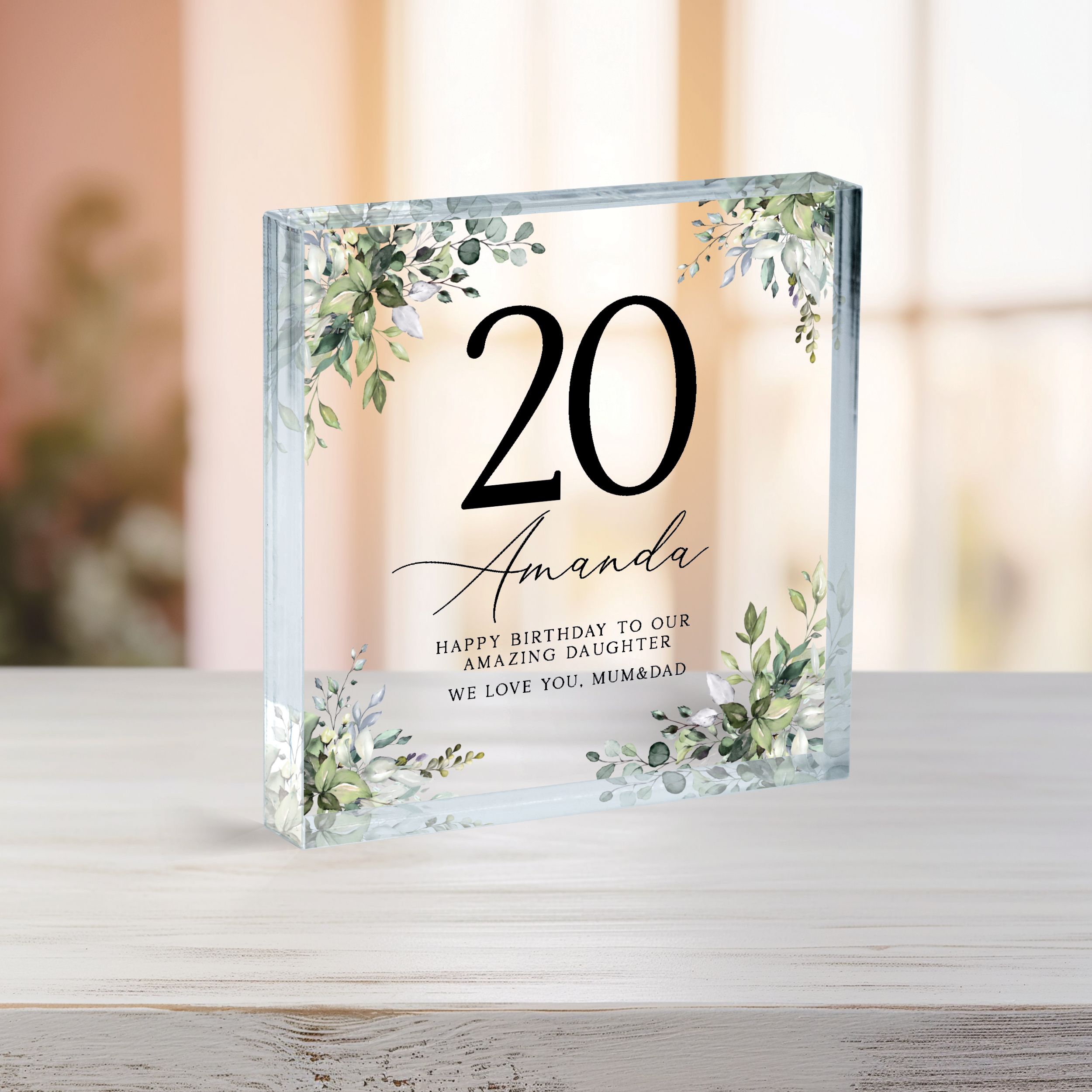 Birthday Plaque 1.1 Personalized Birthday Gift, Floral Birthday Plaque Gift for Women