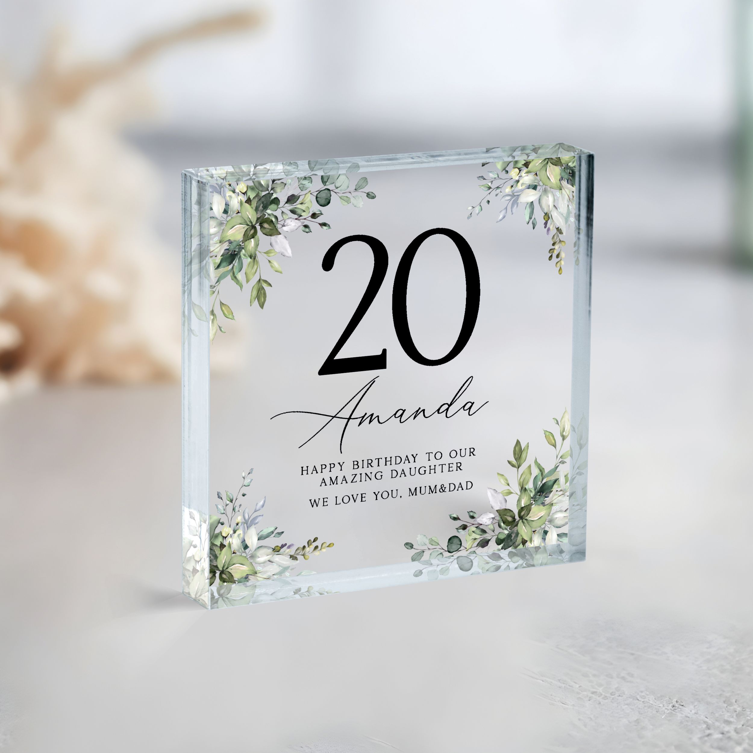 Birthday Plaque 1 Personalized Birthday Gift, Floral Birthday Plaque Gift for Women