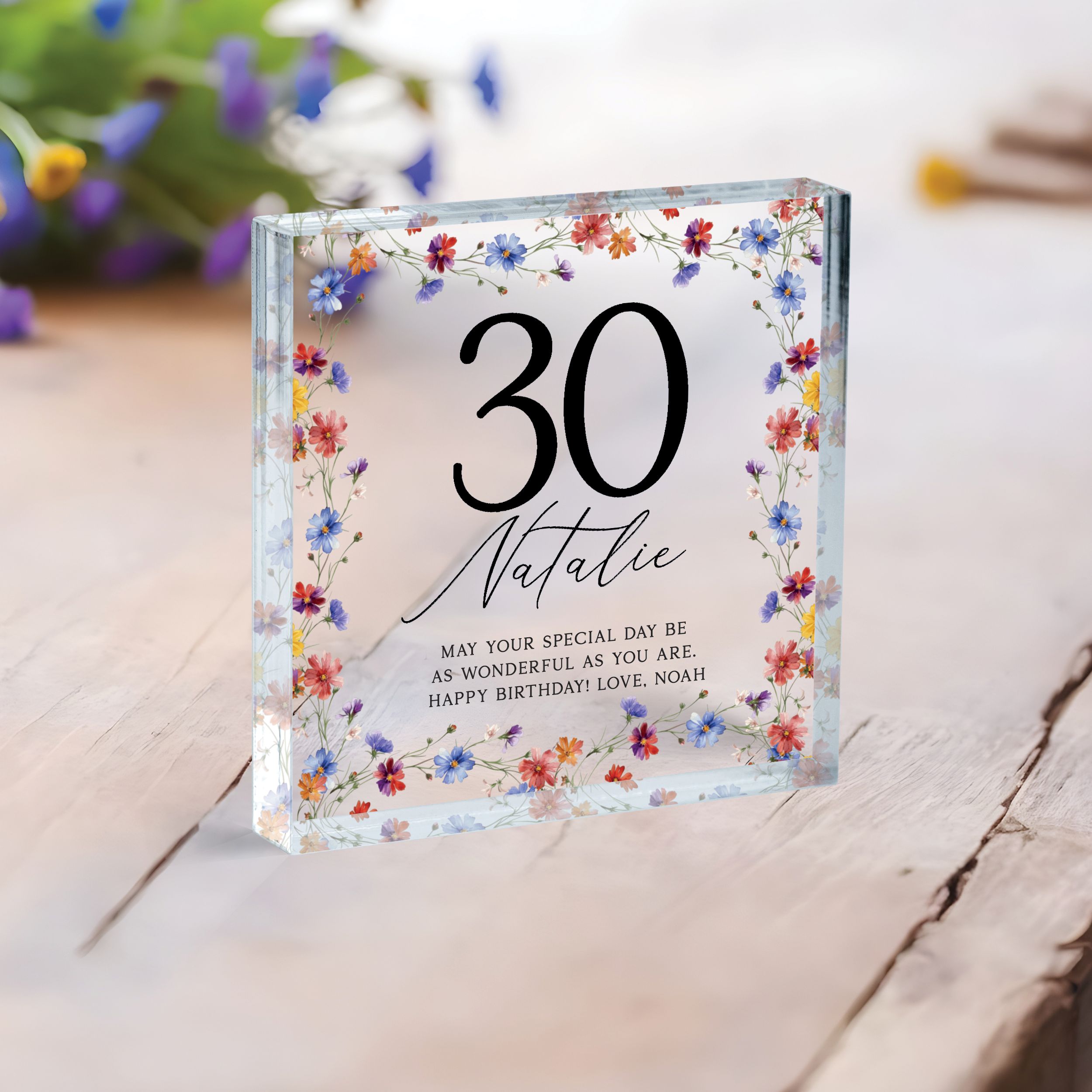 Birthday Plaque 2.1 Personalized Birthday Gift, Floral Birthday Plaque Gift for Women