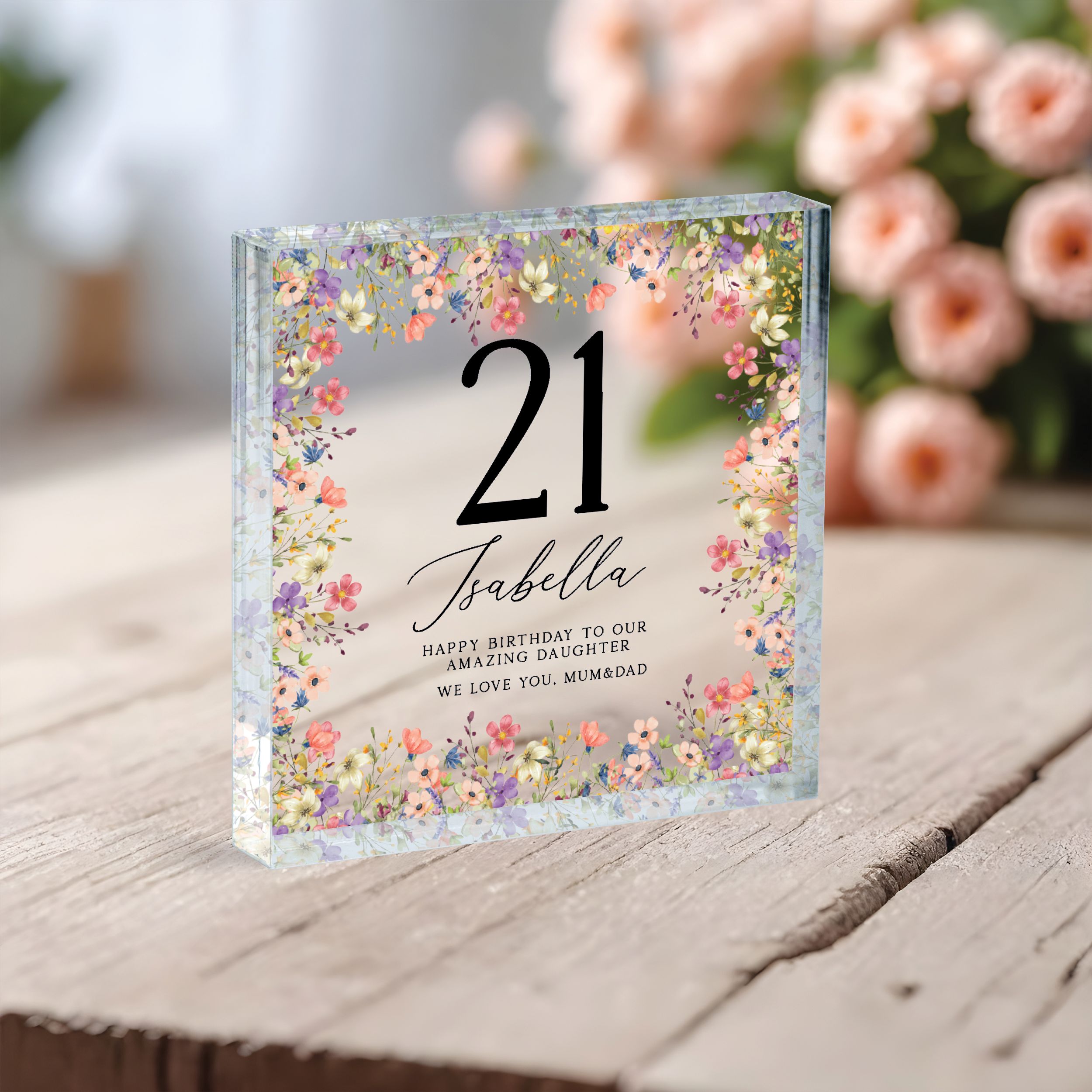 Birthday Plaque 3.1 Personalized Birthday Gift, Floral Birthday Plaque Gift for Women