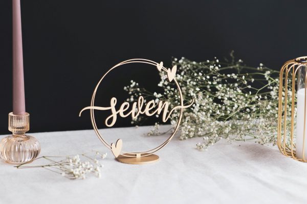 Floral Table Numbers for Wedding, Boho Greenery Wedding Decor