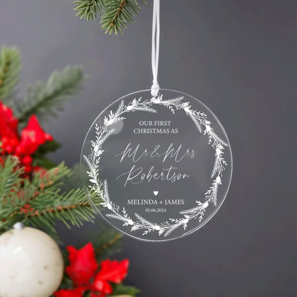 Mr and Mrs Christmas Ornament, Personalized Christmas Gift