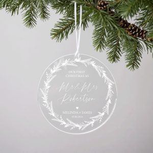 Mr and Mrs Christmas Ornament, Personalized Christmas Gift