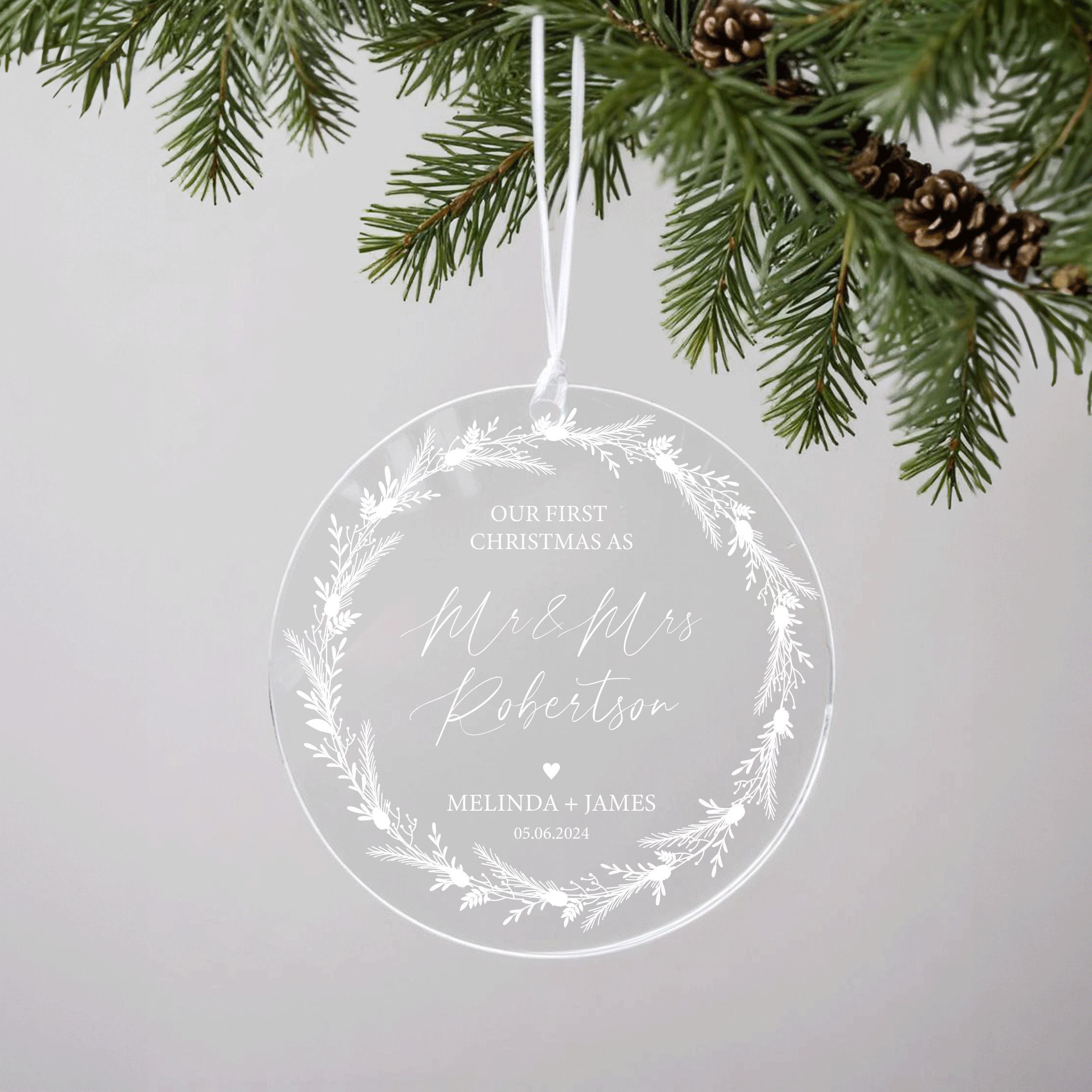 DTSP01---Our-First-Christmas-as-Mr&Mrs_0001_Group-7 Mr and Mrs Christmas Ornament, Personalized Christmas Gift