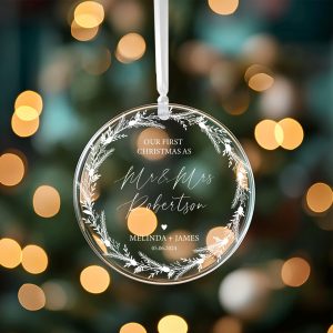 Mr and Mrs Christmas Ornament, Personalized Christmas Gift