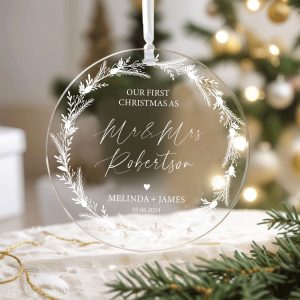 Mr and Mrs Christmas Ornament, Personalized Christmas Gift