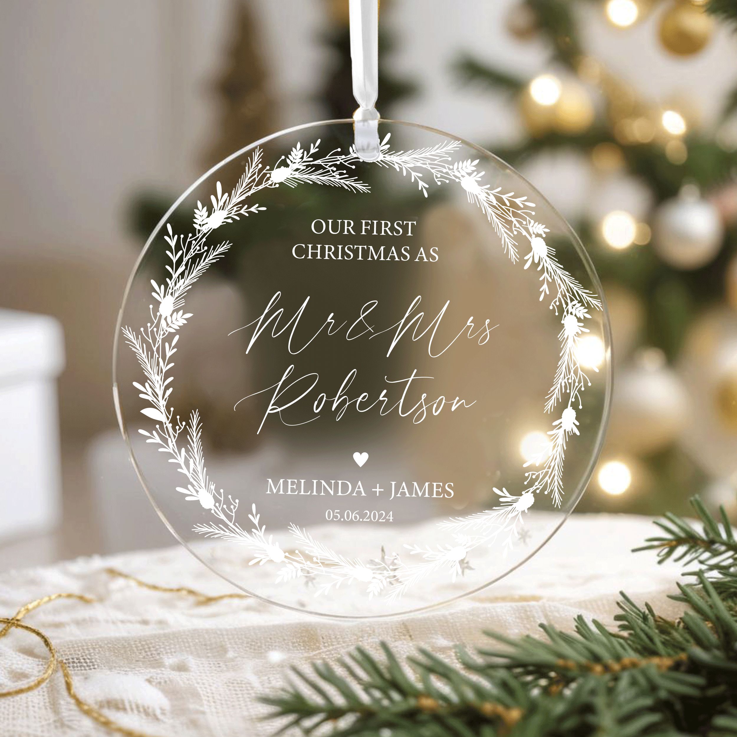 DTSP01---Our-First-Christmas-as-Mr&Mrs_0003_Group-3 Mr and Mrs Christmas Ornament, Personalized Christmas Gift