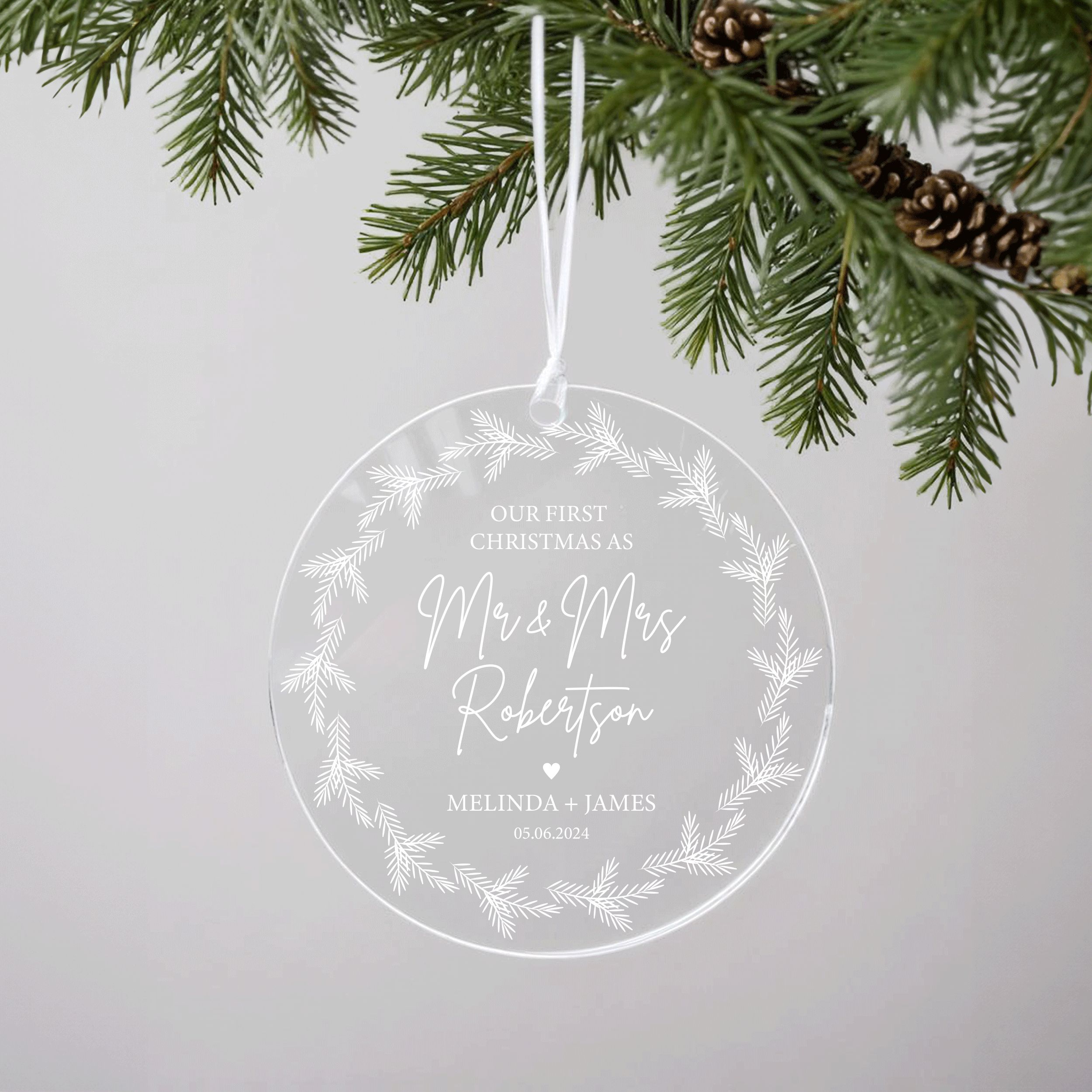 DTSP08---Our-First-Christmas-as-Mr&Mrs_0001_Group-7 Newlyweds Christmas Ornament, First Christmas Married Gift